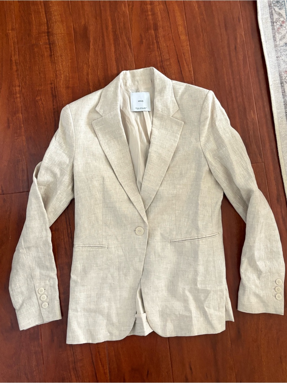 Mango Cream Women's Linen Blazer